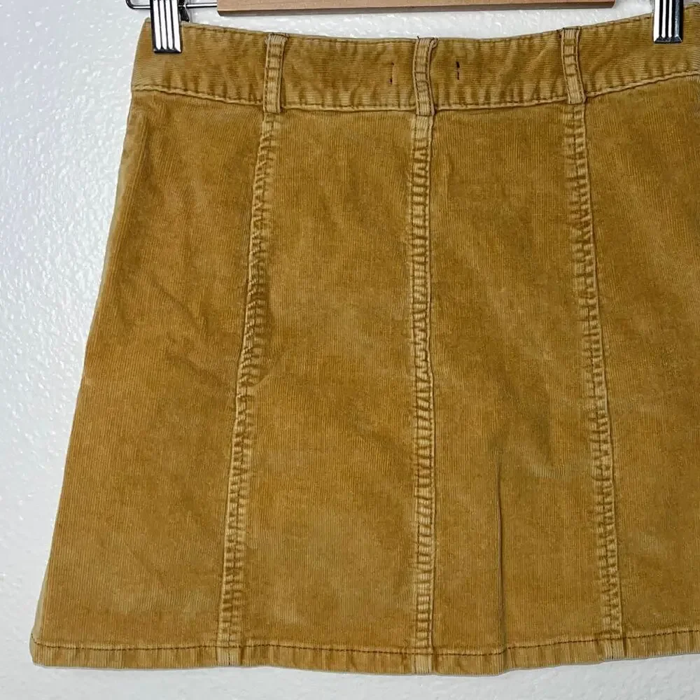 BDG Corduroy skirt | Button Down Mini skirt women's size 2 Marigold dark mustard